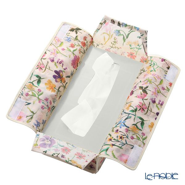 リバティプリント（LIBERTY PRINT）を使用したティッシュカバー リネンガーデン ベージュ 22.5×11.5×H5cm用 日本製