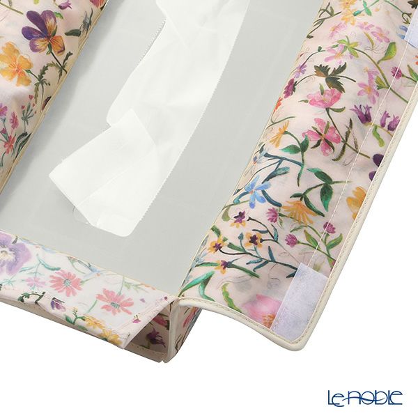 リバティプリント（LIBERTY PRINT）を使用したティッシュカバー リネンガーデン ベージュ 22.5×11.5×H5cm用 日本製