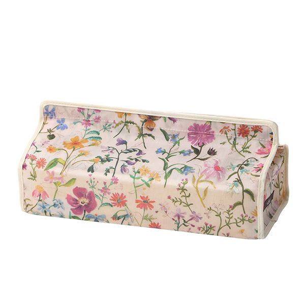 リバティプリント（LIBERTY PRINT）を使用したティッシュカバー リネンガーデン ベージュ 22.5×11.5×H5cm用 日本製