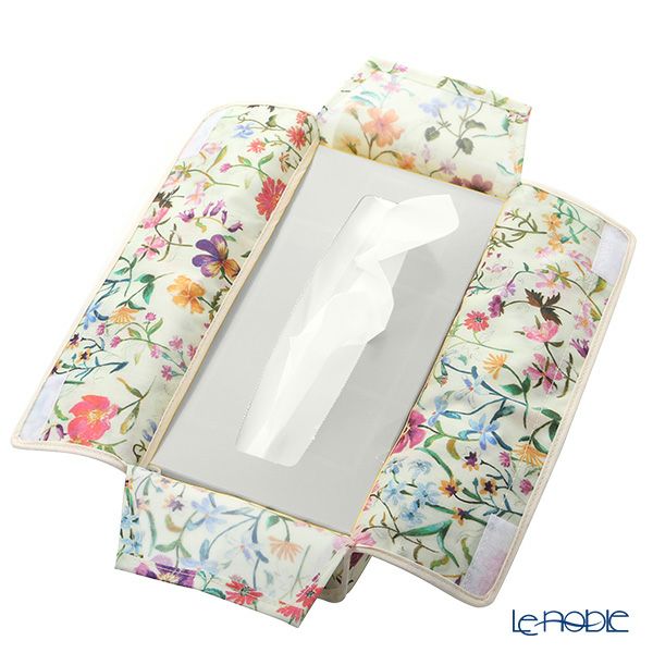 リバティプリント（LIBERTY PRINT）を使用したティッシュカバー リネンガーデン グリーン 22.5×11.5×H5cm用 日本製