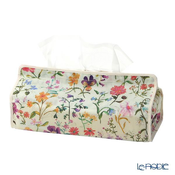 リバティプリント（LIBERTY PRINT）を使用したティッシュカバー リネンガーデン グリーン 22.5×11.5×H5cm用 日本製