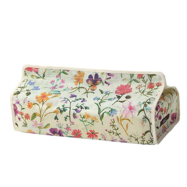 リバティプリント（LIBERTY PRINT）を使用したティッシュカバー リネンガーデン グリーン 22.5×11.5×H5cm用 日本製