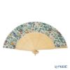 リバティプリント（LIBERTY PRINT）を使用した扇子02 レイチェルメドゥ グリーン チェコビーズチャーム付 共布扇子ケース付