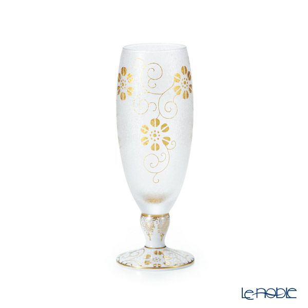 石塚硝子 プレミアムニッポンテイスト みぞれ九谷 白粒鉄仙 ショートステムグラス 125ml 木箱入 9417