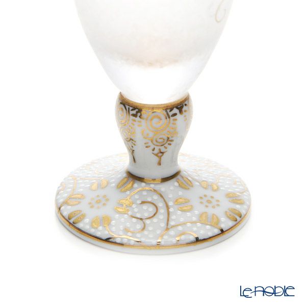 石塚硝子 プレミアムニッポンテイスト みぞれ九谷 白粒鉄仙 ショートステムグラス 125ml 木箱入 9417