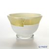 津軽びいどろ 秋村実工房 12ヶ月コレクション 盃 1月 雪見 ホワイト／ゴールド F-62196
