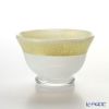 津軽びいどろ 秋村実工房 12ヶ月コレクション 盃 1月 雪見 ホワイト／ゴールド F-62196