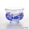 津軽びいどろ 秋村実工房 12ヶ月コレクション 盃 3月 春雷 ブルー／クリア F-62198