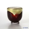 津軽びいどろ 秋村実工房 12ヶ月コレクション 盃 4月 花見 レッド／ゴールド F-62199