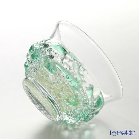 津軽びいどろ 秋村実工房 12ヶ月コレクション 盃 5月 新緑 グリーン／クリア F-62200