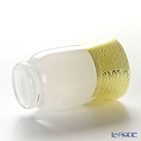 津軽びいどろ 秋村実工房 12ヶ月コレクション 盃 12月 冬銀河 ホワイト／ゴールド F-62207