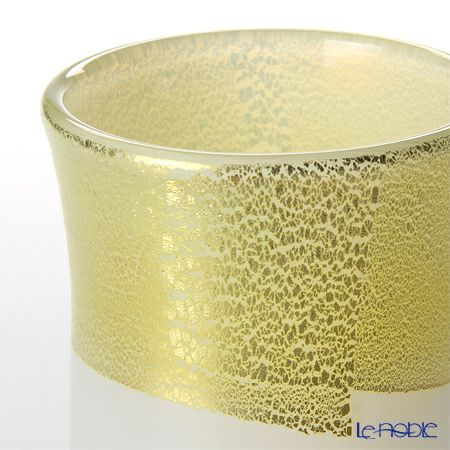 津軽びいどろ 秋村実工房 12ヶ月コレクション 盃 12月 冬銀河 ホワイト／ゴールド F-62207