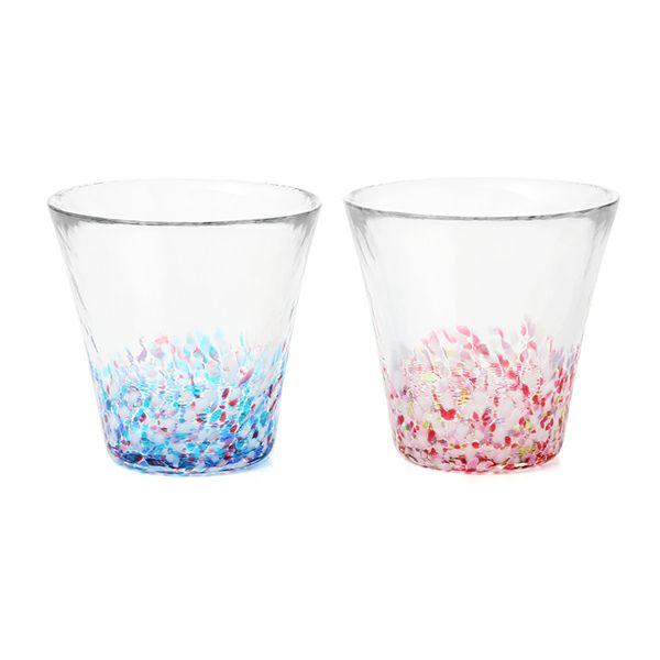 津軽びいどろ にほんの色 舞う桜と春の空 グラスペア （ふうけい）260ml FS-62505
