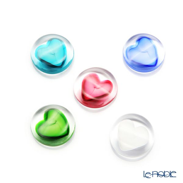 津軽びいどろ 箸置き 5個セット ハート5色 FS-62587