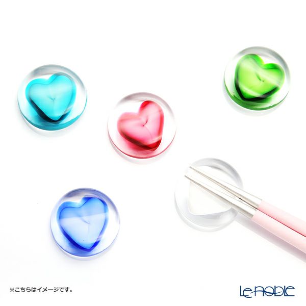 津軽びいどろ 箸置き 5個セット ハート5色 FS-62587