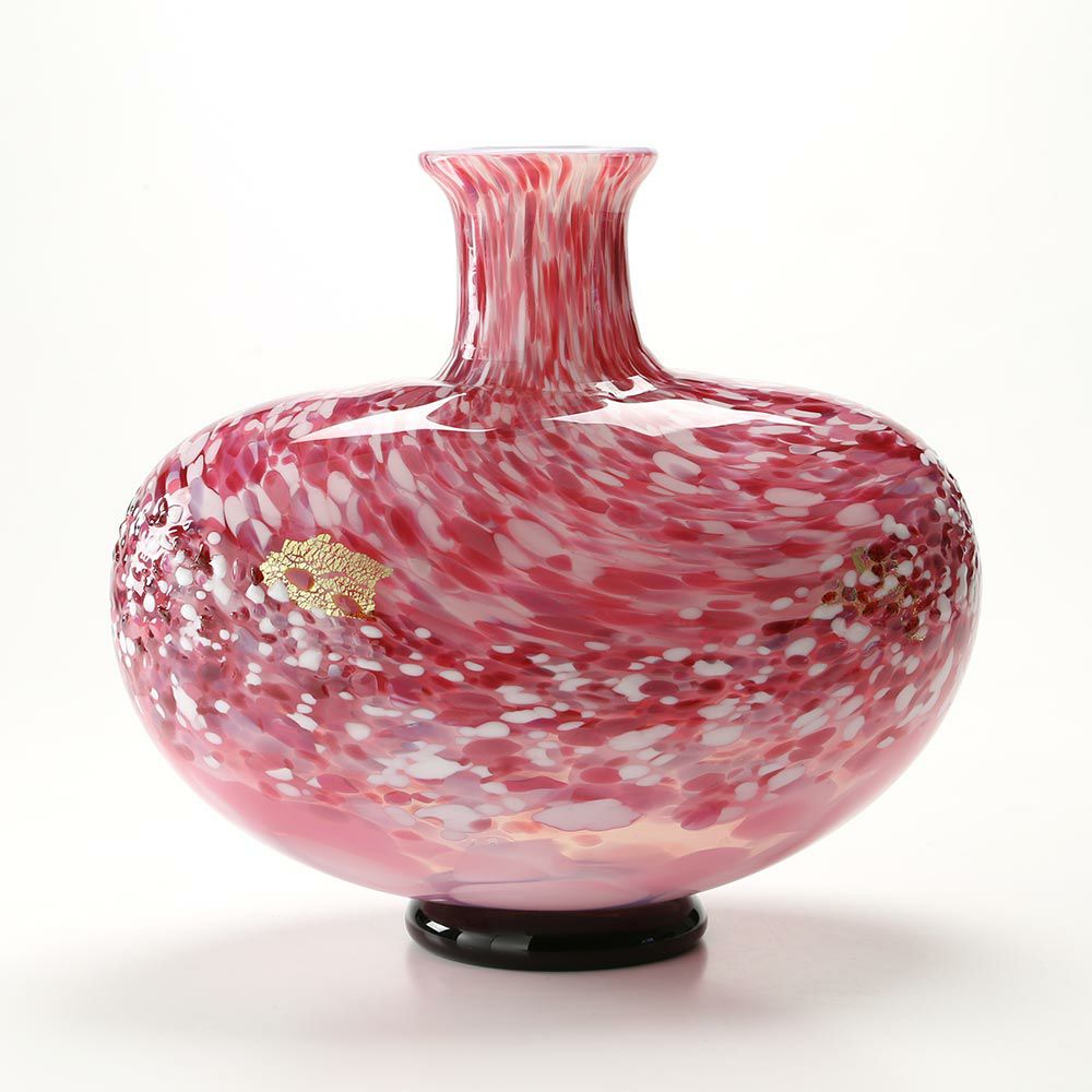 津軽びいどろ 花器 弘前桜 花あかり F-71164