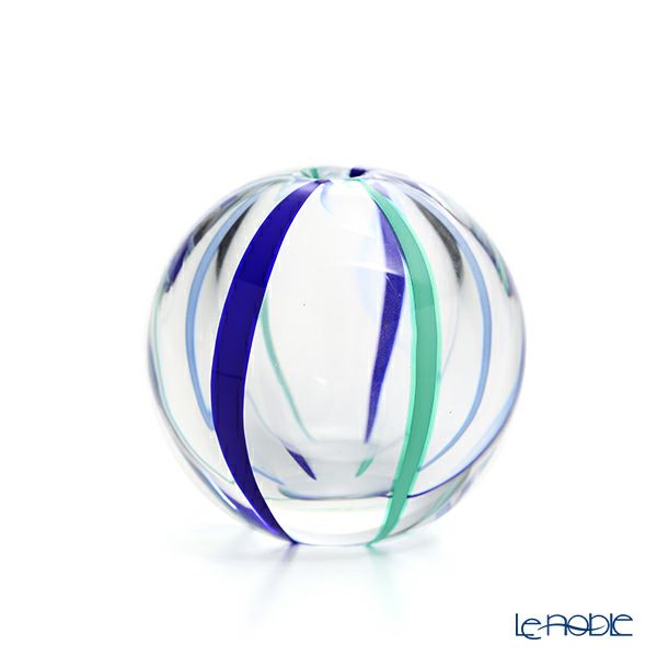 津軽びいどろ 一輪挿し／花瓶 彩手毬（いろてまり） 夏空 F-71263