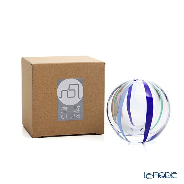 津軽びいどろ 一輪挿し／花瓶 彩手毬（いろてまり） 夏空 F-71263