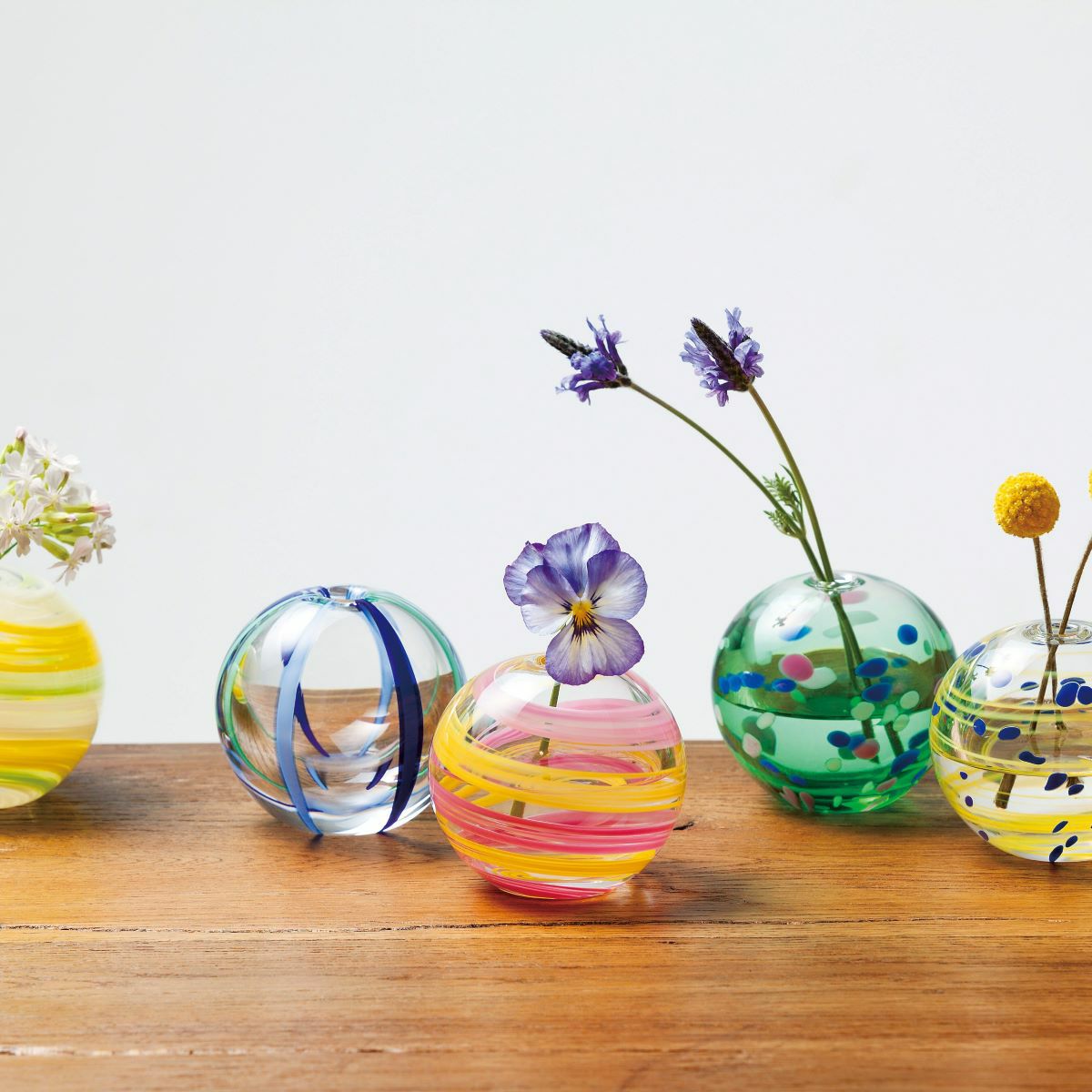 津軽びいどろ 一輪挿し／花瓶 彩手毬（いろてまり） 夏空 F-71263