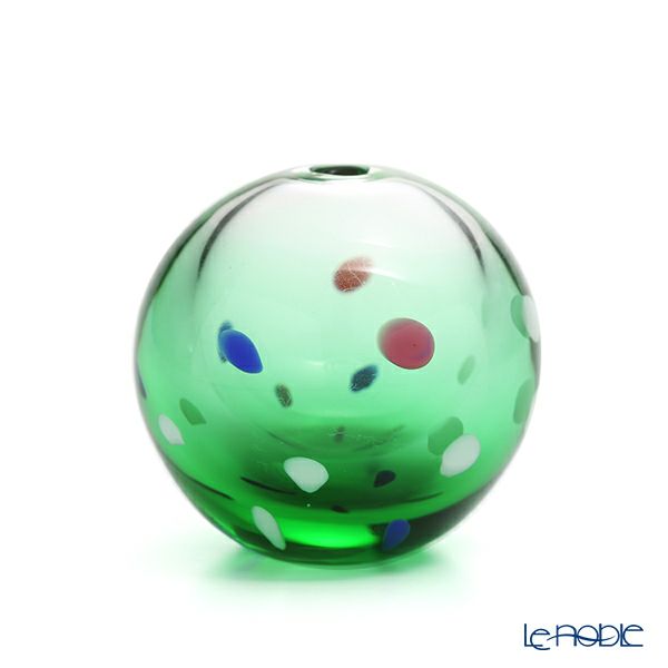 津軽びいどろ 一輪挿し／花瓶 彩手毬（いろてまり）青葉 F-71266