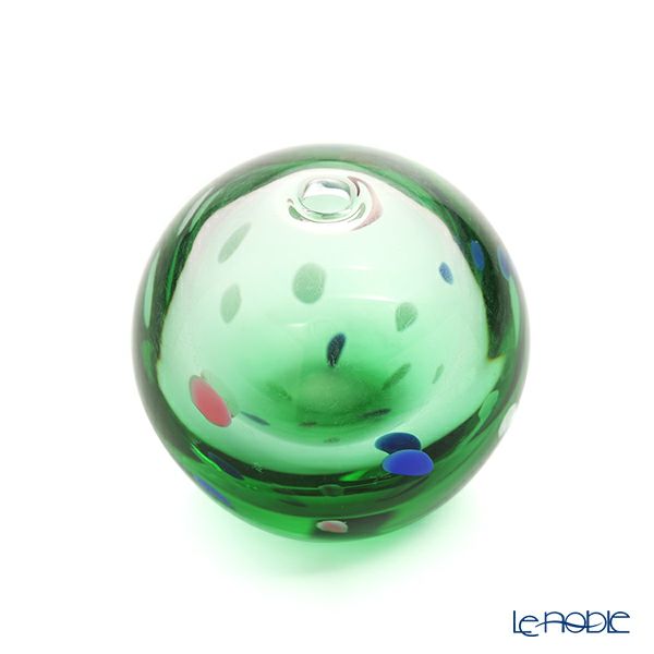 津軽びいどろ 一輪挿し／花瓶 彩手毬（いろてまり）青葉 F-71266