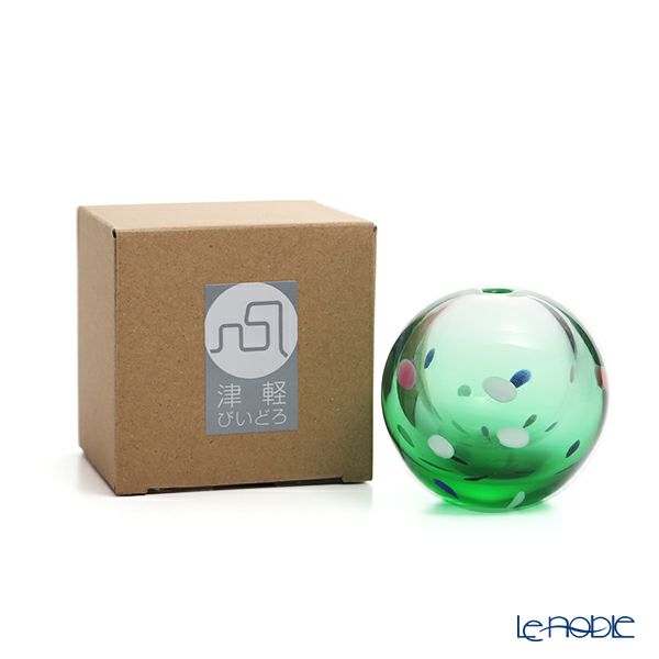 津軽びいどろ 一輪挿し／花瓶 彩手毬（いろてまり）青葉 F-71266