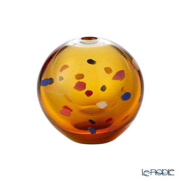 津軽びいどろ 一輪挿し／花瓶 彩手毬（いろてまり） 夕雲 F-71267