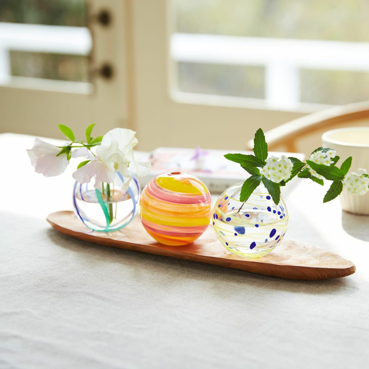 津軽びいどろ 一輪挿し／花瓶 彩手毬（いろてまり）花雲 F-71268