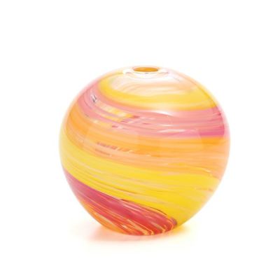 津軽びいどろ 秋村実工房 F-79448 花器（フラワーベース）小 金彩秋風