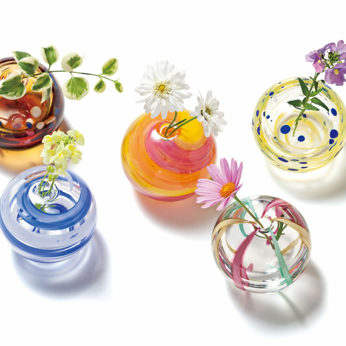 津軽びいどろ 一輪挿し／花瓶 彩手毬（いろてまり）星月夜 F-71270