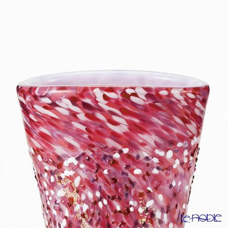 津軽びいどろ 扇花器 弘前桜 花あかり F-71435