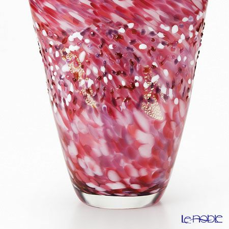 津軽びいどろ 扇花器 弘前桜 花あかり F-71435