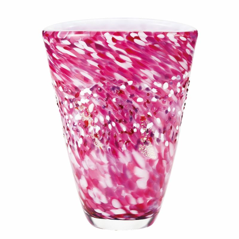 津軽びいどろ 扇花器 弘前桜 花あかり F-71435 | ブランド洋食器専門店