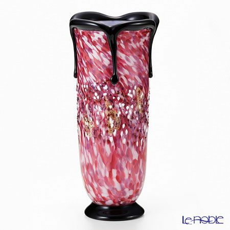 津軽びいどろ 黒重ね花器 弘前桜 花あかり F-71436