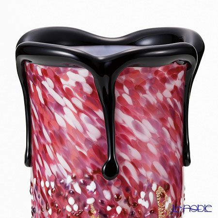 津軽びいどろ 黒重ね花器 弘前桜 花あかり F-71436