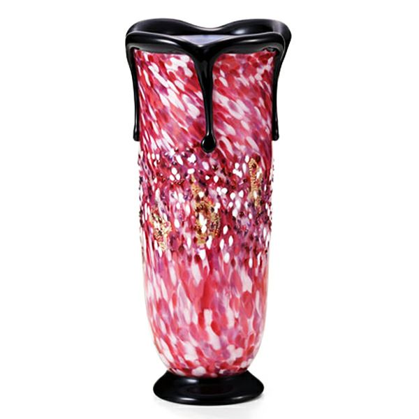 津軽びいどろ 黒重ね花器 弘前桜 花あかり F-71436