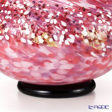 津軽びいどろ 花器（大）金耳付 弘前桜 花あかり F-71438