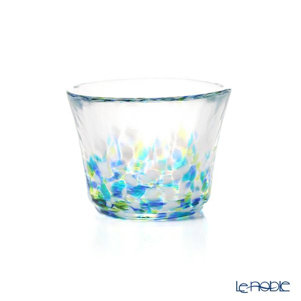 津軽びいどろ 四季の盃 ピンク／ブルー／オレンジ／ホワイト 盃（酒器）セット FS-71545 木箱入 4客揃