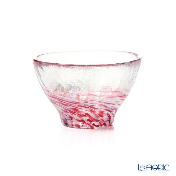 津軽びいどろ 四季の盃 ピンク／ブルー／オレンジ／ホワイト 盃（酒器）セット FS-71545 木箱入 4客揃