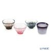 津軽びいどろ あおもりの肴 盃（酒器）セット FS-71593 4点揃え（真鯛・鮪・鯖・鮃）