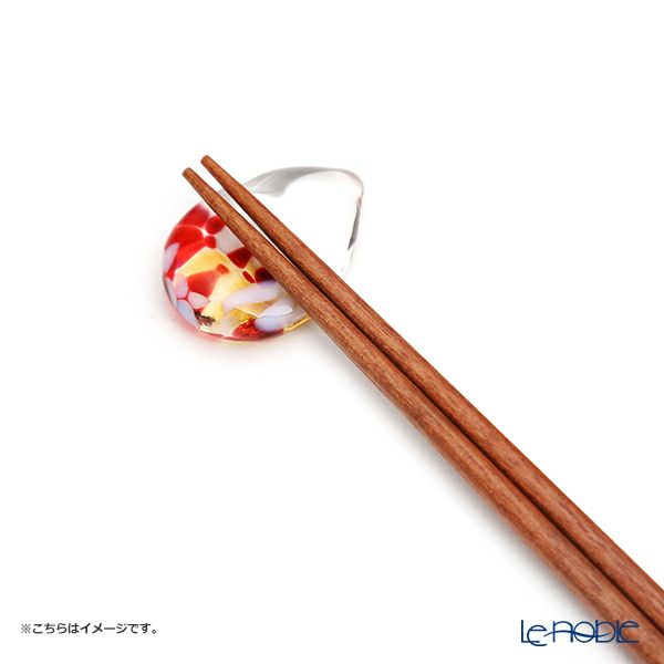 津軽びいどろ 箸置き 赤りんご しずく（単品）F-71758