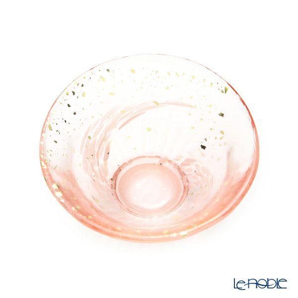 津軽びいどろ 金彩盃 爽華（さやか） 花霞（はながすみ） 木箱入 ピンク F-71847