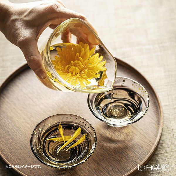 津軽びいどろ 金彩盃 爽華（さやか） 花霞（はながすみ） 木箱入 ピンク F-71847