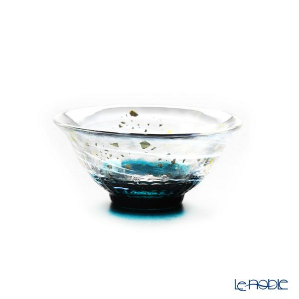 津軽びいどろ 金彩盃 爽華（さやか） 初夏（しょか） 木箱入 グリーン F-71848