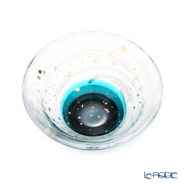 津軽びいどろ 金彩盃 爽華（さやか） 初夏（しょか） 木箱入 グリーン F-71848