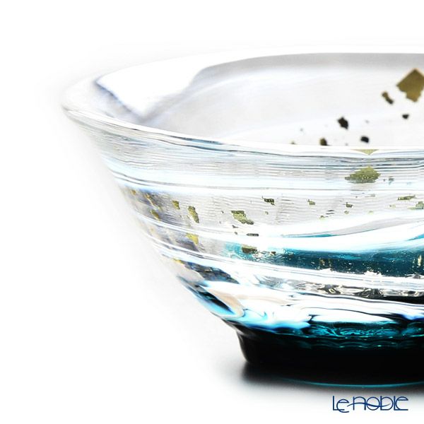 津軽びいどろ 金彩盃 爽華（さやか） 初夏（しょか） 木箱入 グリーン F-71848