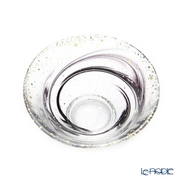 津軽びいどろ 金彩盃 爽華（さやか） 星夜（ほしよ） 木箱入 ブラック F-71851