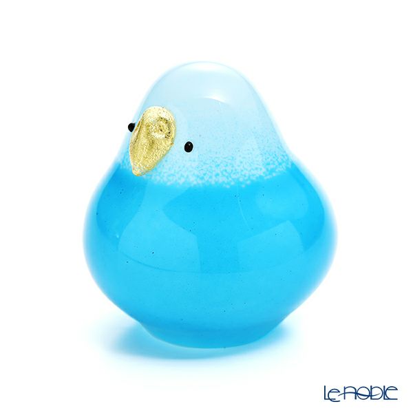 石塚硝子 わたしの家族 オブジェ セキセイ 丸 あお F-71974