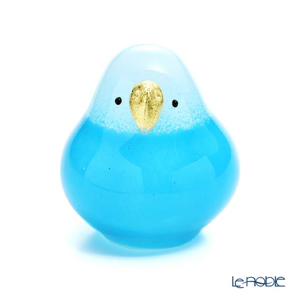 石塚硝子 わたしの家族 オブジェ セキセイ 丸 あお F-71974