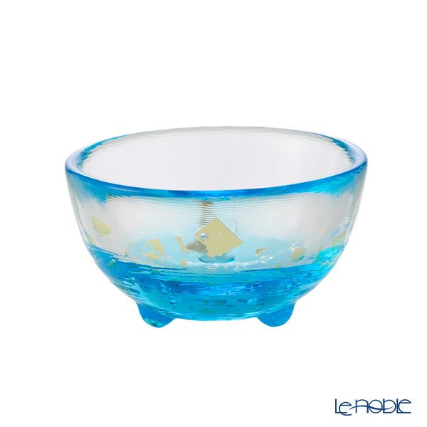 津軽びいどろ 盃コレクション 朝の露 ブルー F-79474 50ml